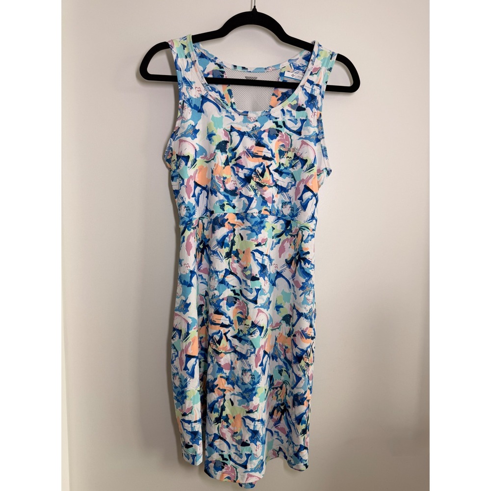 Columbia PFG Dress Womens Small Blue Multi NWT Performance Fishing Mesh Back